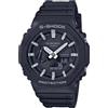 Casio Orologio Quarzo Uomo, misura cassa 48.50mm con quadrante Nero Analogico e Digitale e cinturino Nero in Plastic/Resin Strap GA-2100-1AER