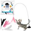 AnnonPet® Claw Catcher - Gioco Interattivo per Gatti con Ventosa, 4 Piume di Ricambio | Giochi Stimolanti per Gatti, Giocattolo Interattivo con Bacchetta