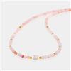 Bundela Collane da donna A++ perle rotonde sfaccettate opale rosa naturale e perle 18''