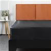 Lirex Lenzuola con Angoli in Raso, Letto Piazze Francese 140x200cm, per Materassi Alti Fino a 35 cm, Lussuoso e Setoso Biancheria da Letto in Poliestere Morbido, Nero