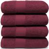 LEBENGOOD Set 4 Asciugamani da Bagno e Viso 4 Pezzi Morbidi Assorbenti Resistenti 50x90 cm 100% Cotone Spugna Americana Premium di Lusso Certificato OEKO-TEX®