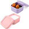 XIHIRCD 2pz Contenitori per Condimenti con Coperchi, Riutilizzabili in Silicone da 100ml Tazze per Salse da Immersione Contenitore per Condimenti per Insalata per Viaggi di Scolastici (Rosa, Viola)