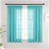 Woaboy Tende Corte per Interni Finestre Voile Trasparenti con Fettuccia Tende a Panello Morbidi Moderne per Camera da Letto Soggiorno Bambini 2 Pezzi 140x145cm Blu