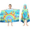 decalsweet 100% Cotone Poncho da Bagno per Bambini Morbido e Assorbente, Asciugamano da Spiaggia per Bambini con Cappuccio, Telo Mare Accappatoio, Accappatoio Piscina Doccia per Ragazza Ragazzi (Anatra)