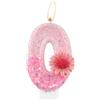 mciskin Candele di compleanno rosa con numero margherita, candele rosa numero 0 per torta di compleanno, 0 candele di compleanno con fiore rosa, candela con fiori glitterati per decorazioni per feste di 0°