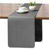 Myir JUN Runner da Tavolo, Moderno Runner da Tavolo Lavabile Runner da Tavolo all'aperto a Doppia Faccia in pelle Impermeabile Antiscivolo e Utilizzabile 30 X 183 cm (Grigio Nero)