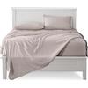 FARFALLAROSSA Lenzuola Singolo Completo, Materiale 100% Puro Cotone, Lenzuola e 1 Federa da Letto, Biancheria da Letto, tortora
