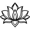 CREATCABIN Fiore di Loto Decorazione da Parete in Metallo Fiore di Ferro Decorazione da Parete Appeso Nero Scava Fuori Silhouette di Loto Ornamento Targa in Ferro per Studio di Yoga Interno 30x25cm