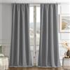 Joydeco Tende per Interni 100% Oscuranti Velluto Grigio 330g/㎡ 2 Pezzi L 132 x A 225 cm Nastro Tenda Termica Isolante Freddo e Caldo Soggiorno Camera da Letto Curtains