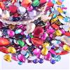 Wambere 100 pezzi di strass da cucire, pietre acriliche con strass per cucire a mano, varie forme da 4-30 mm, strass piatti, per artigianato fai da te, decorazione di abbigliamento, accessori per nail