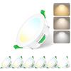 Jaenmsa Faretti Led da Incasso per Cartongesso 230V, 7W Foro Φ 65-75mm, IP44, Dimmerabile, Faretti LED Soffitto, Bianco Caldo 3000K Bianco Neutro 4000K Bianco Freddo 6500K, Set di 6