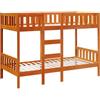 vidaXL Letto a Castello Marrone Cera 90x200 cm in Legno di Pino, struttura letto a castello, base letto a castello, mobile camera da letto