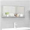 prissent Specchio da Bagno 90x10,5x37cm Specchiera Bagno Specchio Muro Mensole da Muro Bagno Mensola Bagno Legno Mobiletti Parete Pensili da Bagno Grigio Cemento Legno Multistrato