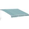 Outsunny Tenda da Sole a Bracci per Esterno con Manovella, Metallo e Poliestere, 295x250cm Verde e Bianco