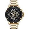 Armani Exchange Orologio da uomo, Movimento cronografo al quarzo e cassa da 48 mm con cinturino in acciaio, Tono oro e nero