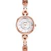 JewelryWe Orologio al quarzo da donna con quadrante a scala a barra semplice e raffinato, cinturino in vetro con rompi, cinturino in oro con cassa dorata, quadrante blu, bianco, Bracciale