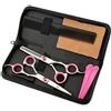 Jyhy professionale di taglio dei capelli forbici barbiere, assottigliamento set kit- Family capelli strumento di taglio, barbiere taglio dei capelli assottigliamento Texturizing, 15,2 cm, Rosa/Argento