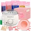 IFANZETECH scaldacera kit cera brasiliana ceretta brasiliana: scaldacera 500g Cera, kit completo scalda cera per ceretta per Uomo Donna 30 Spatole Bianco Crema