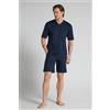 Intimissimi Pigiama Corto In Cotone Mercerizzato Filo Premium Blu