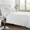 Catherine Lansfield Set copripiumino con federe per letto super king size, in pizzo sangallo, bianco