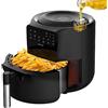 Cecotec Friggitrice ad Aria Cecofry Rain. Air Fryer 1500 W, Capacità 5,5 L, Spray a Olio Costruito, 7 Livelli, Pannello Tattile, Termostato Regolabile, Funzione Autopulente, 8 Menu, Griglia Sicurezza