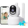 PESAIR 4G LTE Telecamera Interno con SIM, 2K Videocamera Sorveglianza Senza Fili Indoor, 360° PTZ Telecamera Senza WiFi con Visione Notturna a Colori, PIR Rilevamento, Audio 2 Vie, IP66