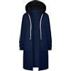 AMDOLE Felpa da donna con cappuccio e zip intera, giacca lunga in pile UK da donna autunno inverno cappotti alla moda oversize felpe con cappuccio foderate in pelliccia sintetica capispalla cardigan