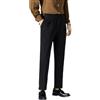 BXCZEDW Gurkha - Pantaloni da uomo, a vita alta, dritti, plissettati, in tweed a spina di pesce, stile classico italiano Napoli, Nero , 34 W