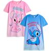 Disney Set Pigiama e Camicia da Notte per Ragazze Angel & Stitch, Confezione da 2 | T-Shirt da Notte a Maniche Lunghe e Pantaloni del Pigiama per Bambini con Stampa Grafica dei Personaggi