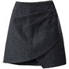 CUTeFiorino Gonna Di Jeans Nero Donne 2023 Lana Gonna Corta Cavalco Anca Gonna E Vita Invernale Sottile Tutto Irregolare Una Linea Gonna Lunga Per Le Signore, Nero , L