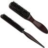 DiviDermy 2 Pezzi Spazzola Capelli Ricci, per Capelli, Naturale, Professionale Pettini, Massaggio del Cuoio Capelluto,Colore scuro