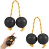 Musiin 2 paia di maracas ritmiche, strumento a percussione rotante con punta delle dita, strumento a percussione per matrimoni, feste, lezioni di musica (nero)