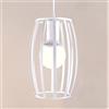 iDEGU Lampada a Sospensione Vintage Industriale, Lampadario in stile Geometrico Gabbia lampada da soffitto per camera da letto, soggiorno, sala da pranzo, cucina, Ø 15 x 23 CM (Bianco)