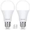 Aigostar Lampadina con Sensore Crepuscolare, Lampadina LED E27 A60 12W, Luce Bianca 6500K, 1170 Lm, Accensione/Spegnimento Automatico Dall'alba al Tramonto, Non Dimmerabile, Pacco da 2 Unità