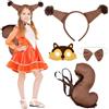 Sternstunde Costume Da Scoiattolo Per Bambini, Con Orecchie, Coda, Maschera, Cravatta, Carnevale E Cosplay