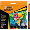 BIC Intensity Premium, Pennarelli Colorati per Disegno e libri da colorare, 12 Unità, Cancelleria Scuola