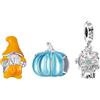 Feitery Compatibile con ciondoli da donna, ciondoli per braccialetti e collane con fiocchi di neve, Zirconia cubica