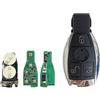 onetop1 Per Mercedes Benz 3 pulsanti 2 batterie slot portachiavi involucro custodia per chiave a guscio auto Shell serratura caso chiave sostituzione accessori auto ricambio telecomando (433mhz-nec)