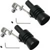 TOTMOX 2pcs taglia XL lega di alluminio universale Turbo suono silenziatore di scarico tubo fischio auto ruggito produttore, nero