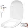 HAND Copriwater per POZZI GINORI EASY / EASY02, Termoindurente, Bianco, Ideal standard, Sedile WC, ALTA QUALITA' - Tavoletta WC MADE IN ITALY (Classica)