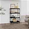 FIRBNUS Mobile Porta Libri Nero 60x33x100cm Legno Multistrato e Acciaio Libreria Da Parete Libreria Scaffale Legno Scaffale Soggiorno Libreria Versatile Stile Industriale Per Studio E Soggiorno