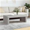 Coavain Tavolino da Caffè, Tavolino da Divano, Tavolino basso da salotto Rettangolare per Soggiorno, Balcone, Decorativo Grigio Sonoma 102x50x36 cm