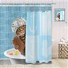ASDCXZ Tenda da doccia divertente, 180 x 180 cm, blu, per vasca da bagno, impermeabile, per bambini, in tessuto, lavabile, con 12 tende da doccia Hake