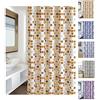 MSV Tenda da Doccia in Poliestere MOSAIKO 180x200 cm qualità Premium Beige - Anelli Inclusi