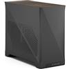 Fractal Design Era 2 ITX PC Case in Charcoal - Alluminio anodizzato elegante, piano in noce massiccio, supporta GPU a 3 slot, cavo riser PCIe 4.0 incluso