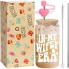 Ninivi Tazza di vetro da 473 ml con coperchi cannucce e copertura di paglia, regalo di addio al nubilato per la sposa, bicchiere di vetro per caffè freddo