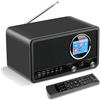 Wholede DAB+/FM Radio con Bluetooth, Radio DAB Plus, radio digitale da cucina, r adio con telecomando,Radi o da cucina, radiosveglia con funzione sleeptimer, allarme snooze - USB/Aux-In (Nero)
