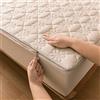 LJQAIZYL Coprimaterasso Trapuntata con Cerniera 160x190/200 Personalizzabile Fodera Materasso Matrimoniale/Singolo/Imbottito Lenzuolo Lavabile Copri Proteggi Materasso Topper Rivestimento(80x190+20cm,Beige)