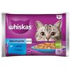 WHISKAS Adult in bustina 4x85g Alimento umido in gelatina con salmone e tonno