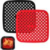 Monsully 2 Pezzi Rivestimento per Friggitrice,Fodera per Friggitrice ad Aria, Riutilizzabili per Rriggitrice ad Aria,8,5 Pollici Tappetino per Friggitrice ad Fria in Silicone,per Friggitrice ad Aria